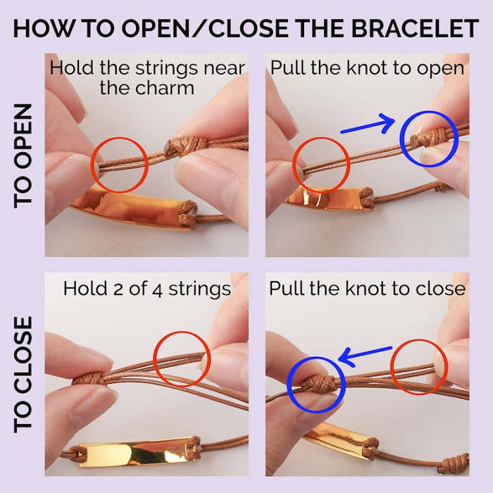 Leather Handwriting Bracelet - Bar