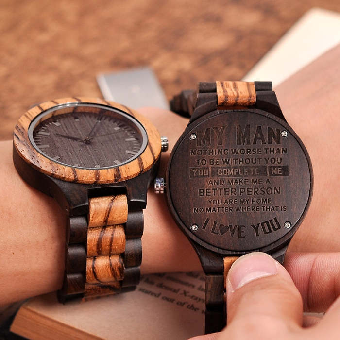 Wooden Engraved Personalized Watch For Men