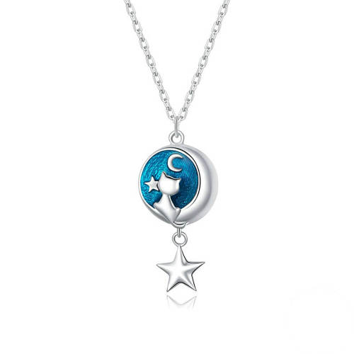 Cat, Moon & Star Necklace