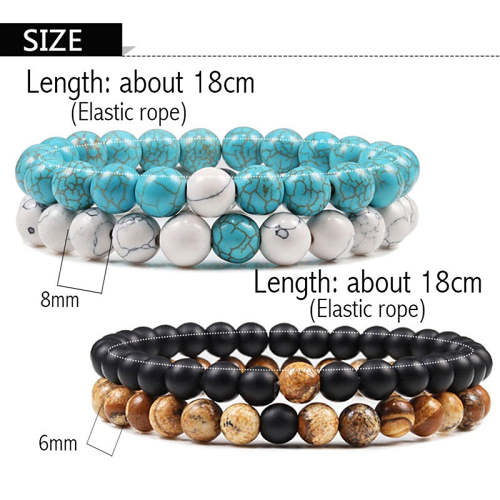 Turquoise Stone Beads Distance Bracelets