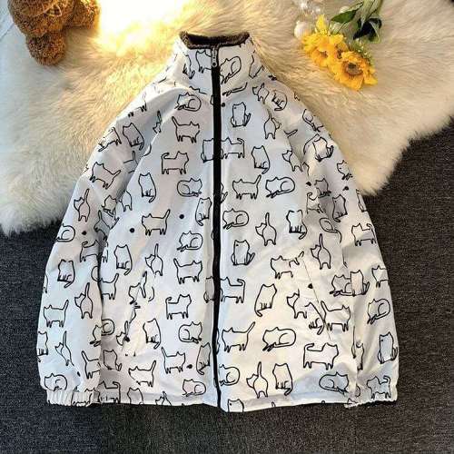 Allover Cat Doodle Jacket