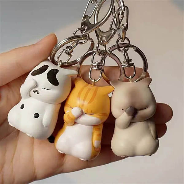 Facepalm Cat Keychain Set