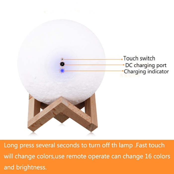 Original 3D Printed Photo Moon Night Lamp