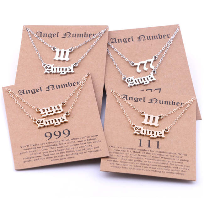 Gold Angel Number Necklace Set With Meanings