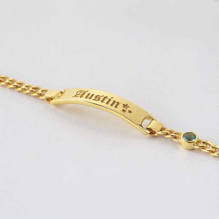 Baby Bracelet With Name And Birthstone