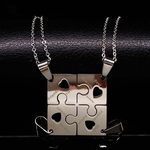 Stainless Steel Best Friend Necklaces For 4