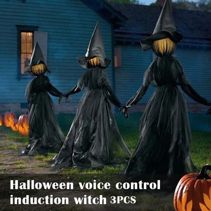 Halloween Animatronics Voice & Motion Activated Witches Props