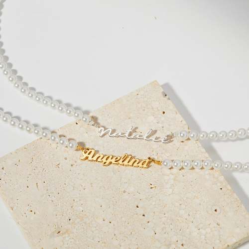 Custom Pearl Necklace With Name