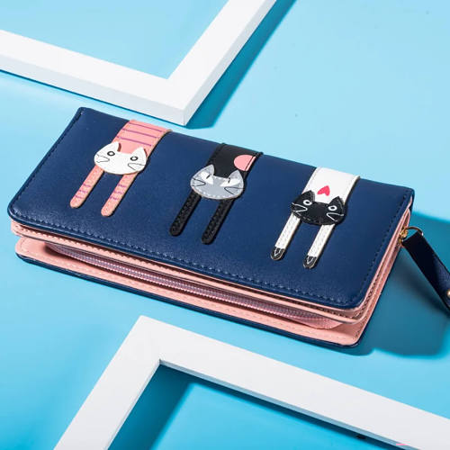 3 Cats Long Wallet