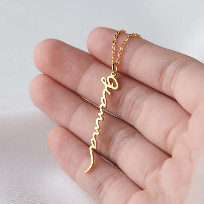 Vertical Name Necklace