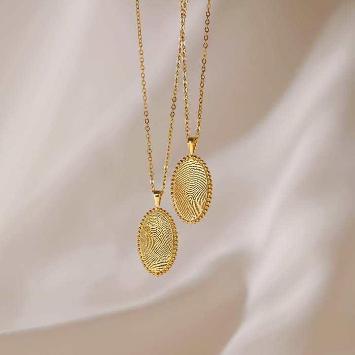 Fingerprint Oval Necklace
