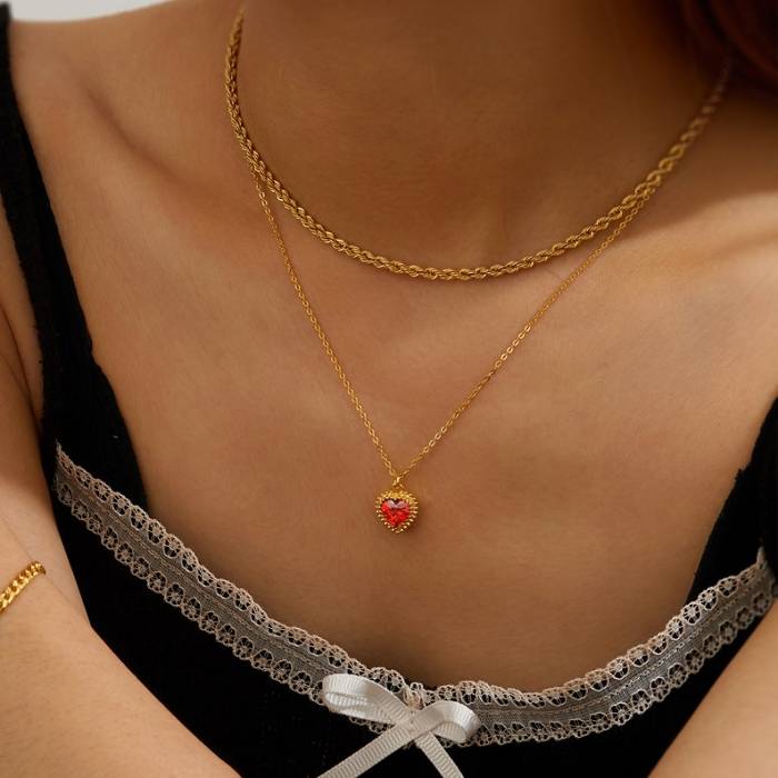 Custom Heart Birthstone Necklace