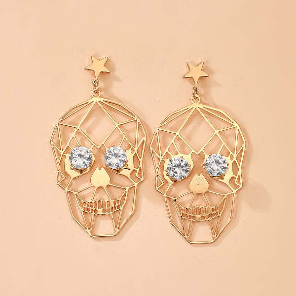 Halloween Skull Face Earrings