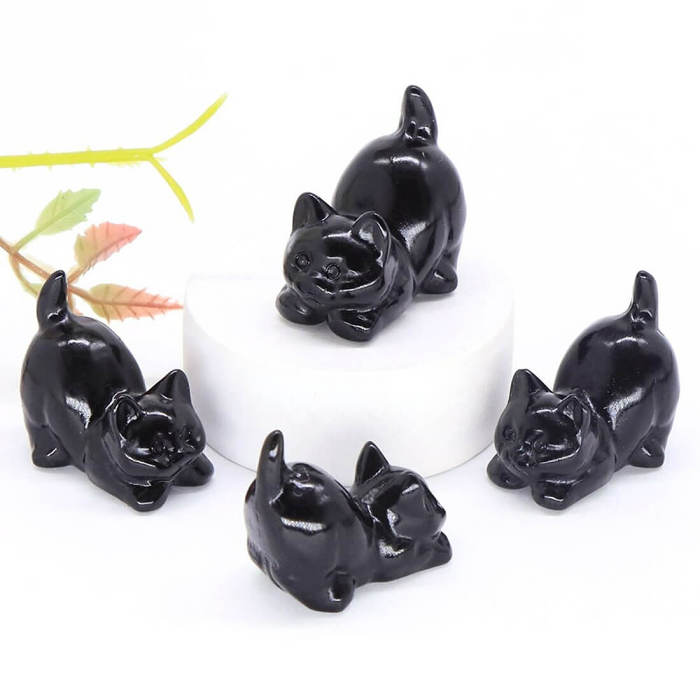 Mini Quartz Crystal Cat Bundle (4 Pcs)