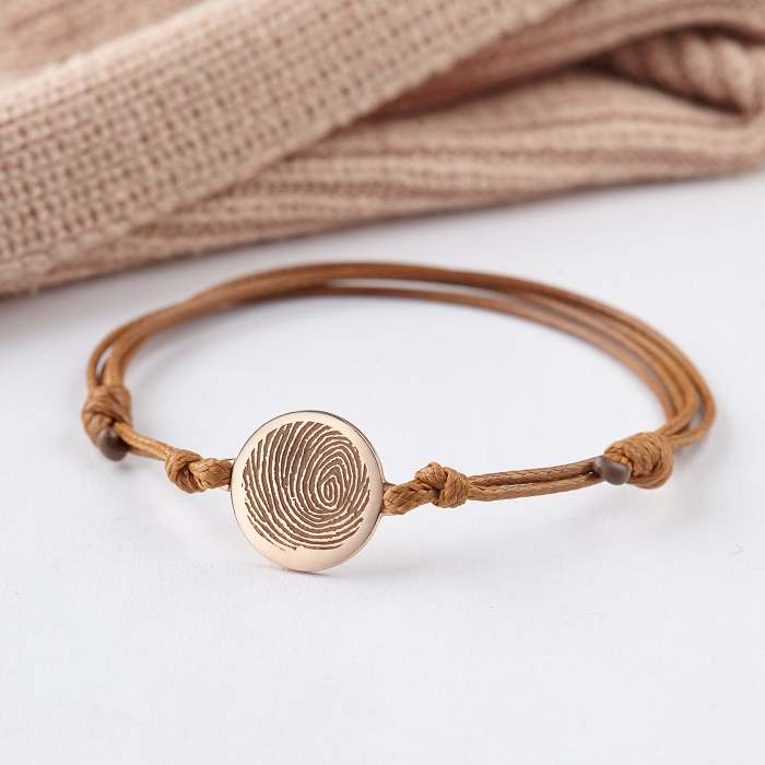 Leather Fingerprint Bracelet