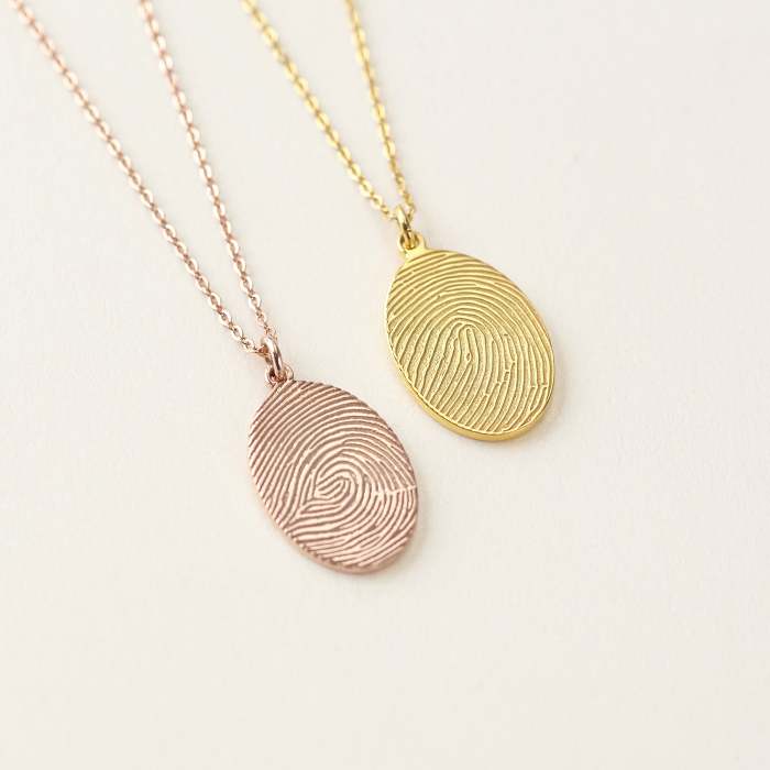 Oval Fingerprint Necklace