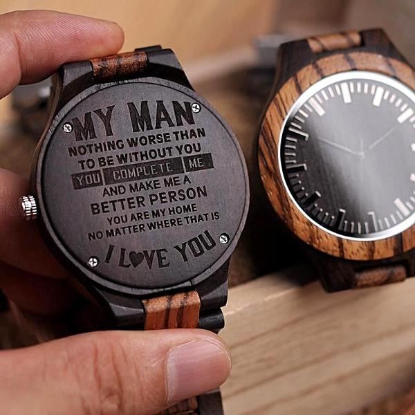 Wooden Engraved Personalized Watch For Men