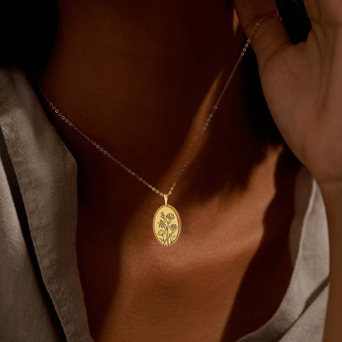 Personalized Birth Flower Necklace