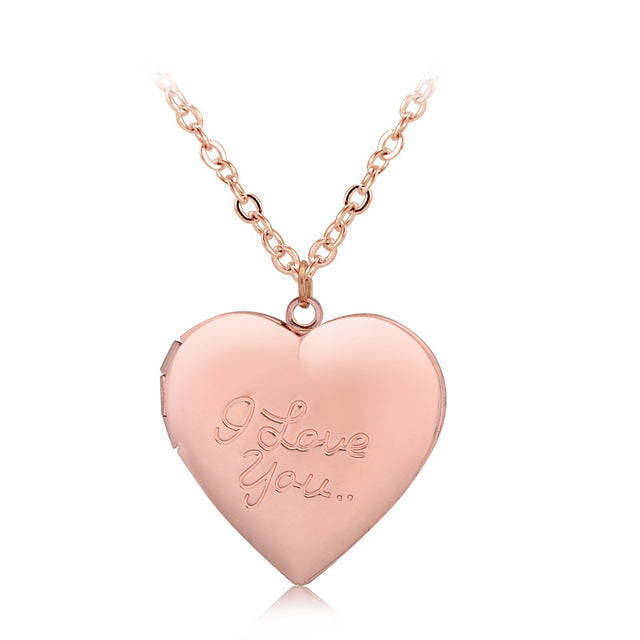 I love you Heart Secret Message Locket