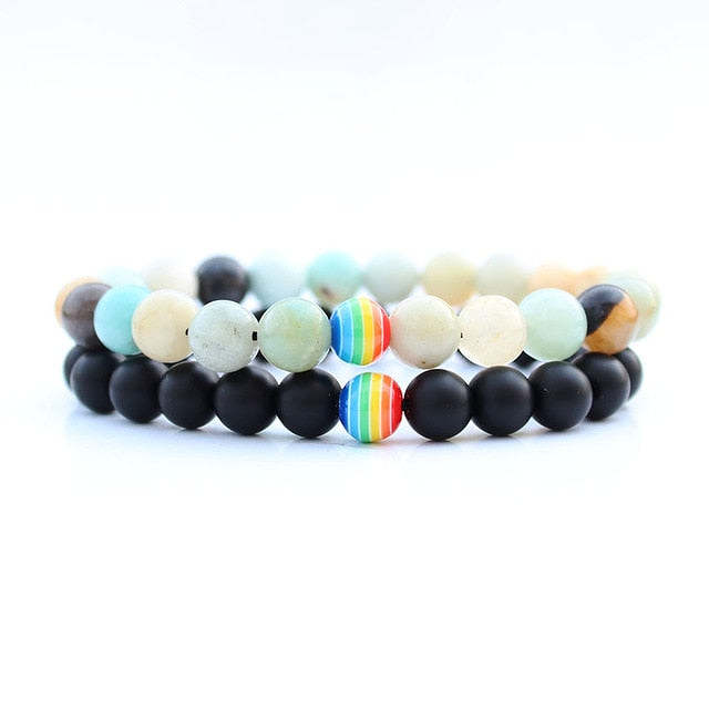 Rainbow Bead Distance Bracelets