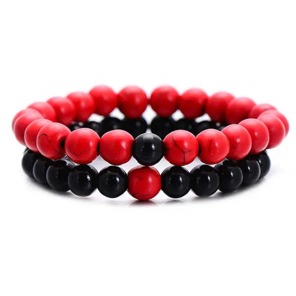 Natural Stone Couple Bracelet in 10 Designs