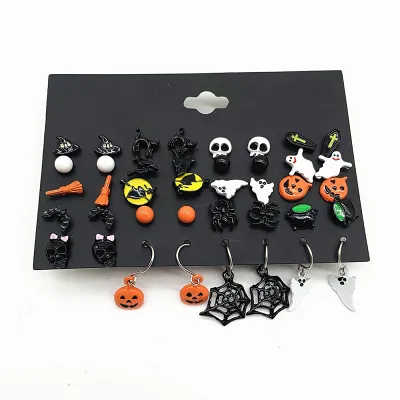 Halloween Charms Wholesale Earrings Set (8 Unique Pairs)