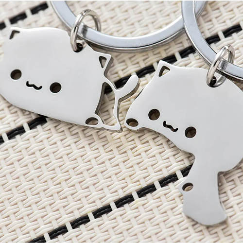 Cuddling Cats Keychain