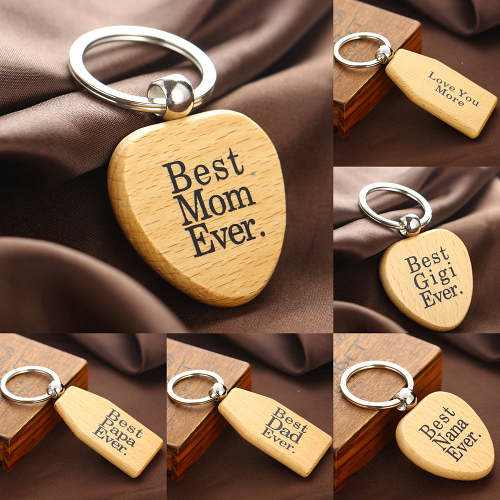 Family Presents Wooden Keychains