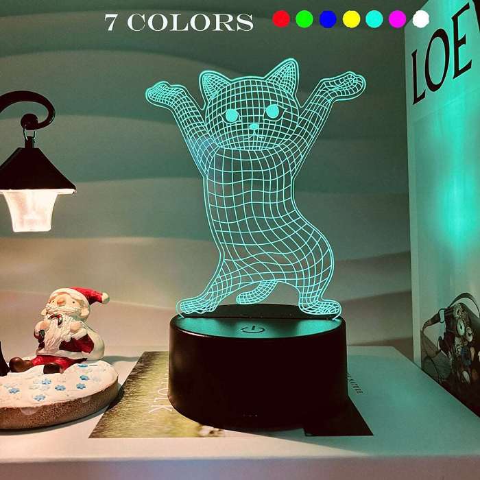 3D Cat Hologram Lamp