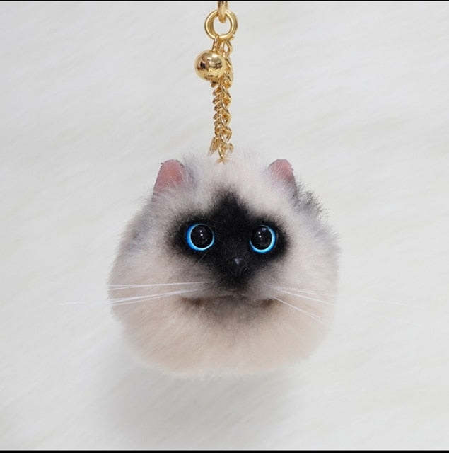 Luxurious Cat Plush Keychain