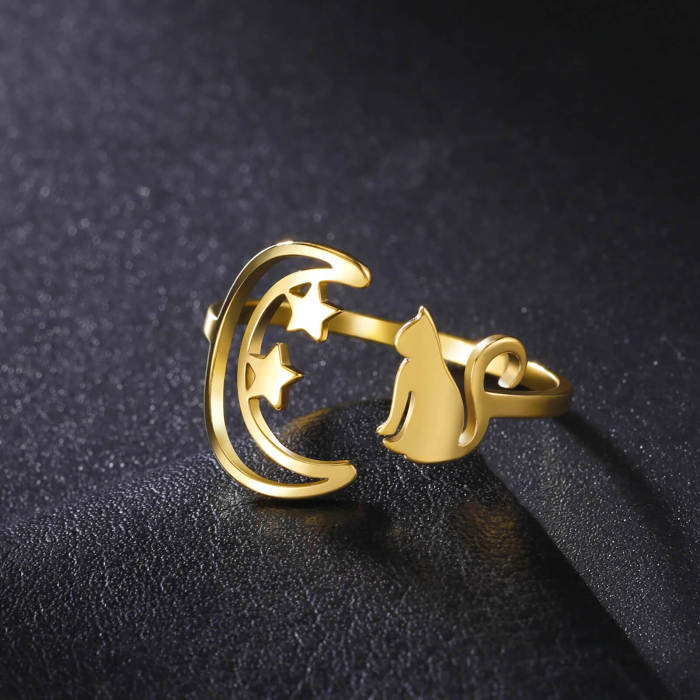 Crescent Cat Ring