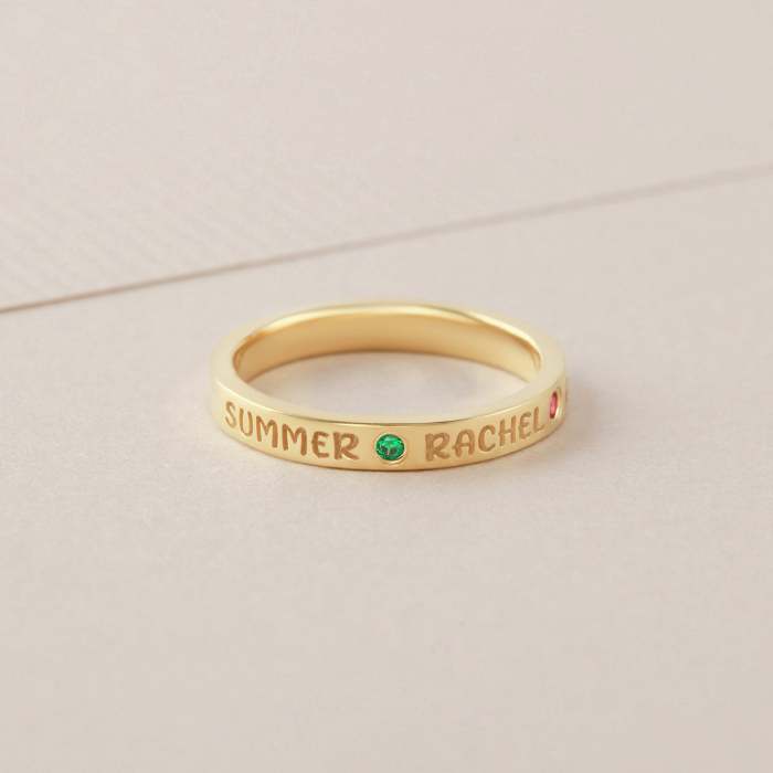 Kids Names Ring With Birthstones