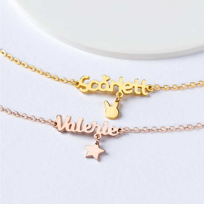 Name Bracelet With Cute Charm For Kids