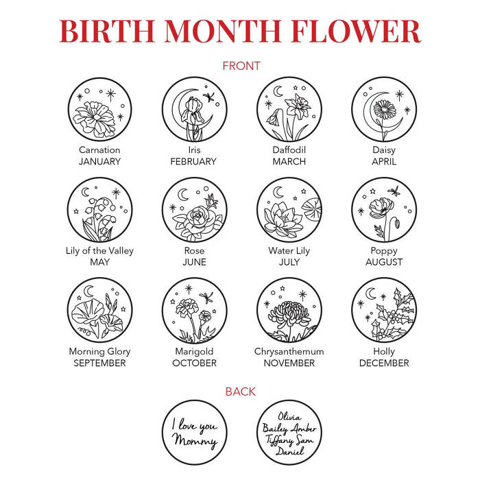 Birth Flower Necklace For Her