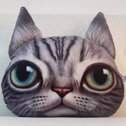 Realistic Cat Face Pillow