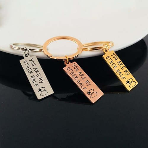 YOU ARE MY OTHER HALF Engraved Key Chain for Couples