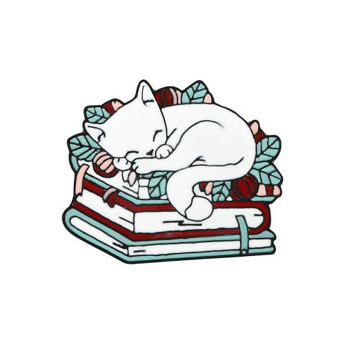 Cat, Flowers and Books