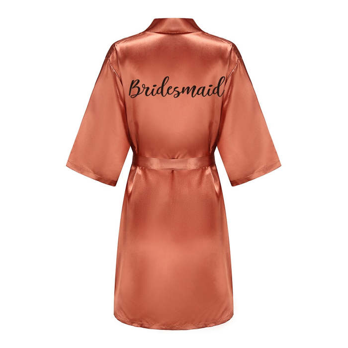 Caramel Satin Unique Bridesmaids Robe For Hen Party