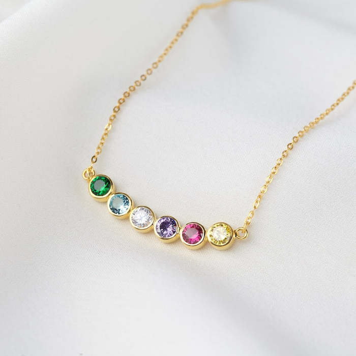 Mom Necklace With Birthstones