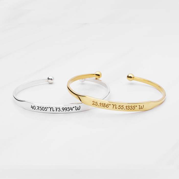 Coordinates Cuff Bracelet
