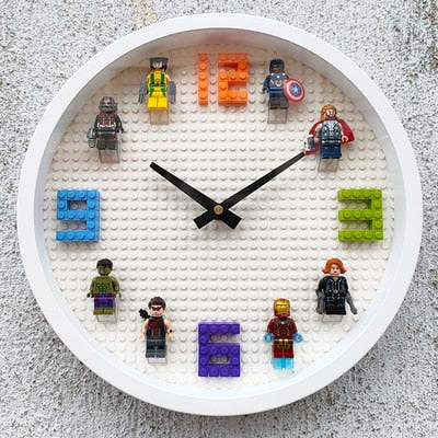 Building Blocks Superhero Wall Clock