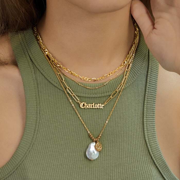 Custom Name Necklace Paperclip Chain