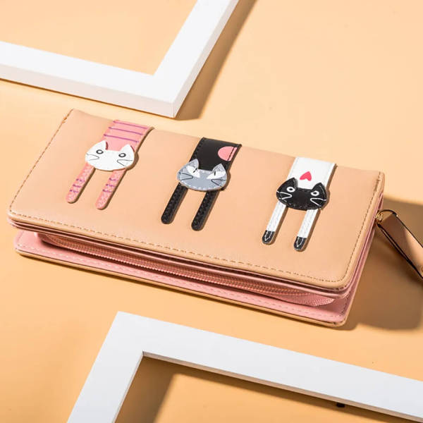 3 Cats Long Wallet