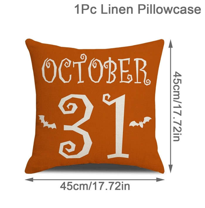 Halloween Theme Linen Cushion Covers