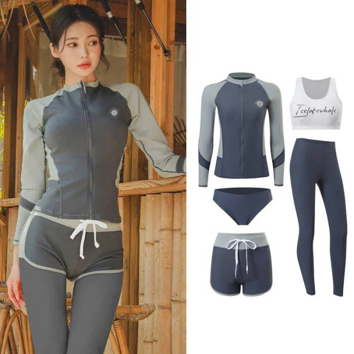 Grey Matching Couple Swimwear
