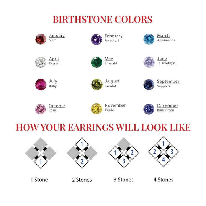Multiple Birthstone Earrings