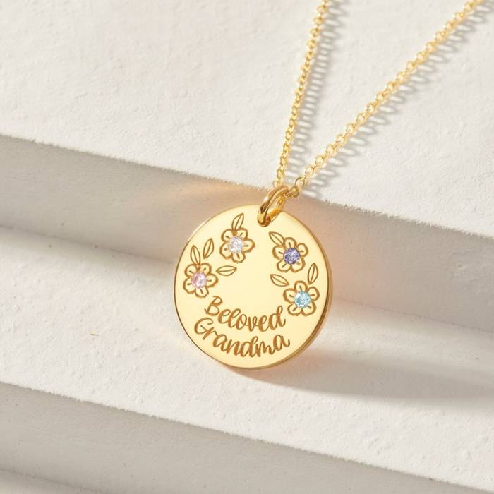 Grandma Necklace With Kids' Birthstones