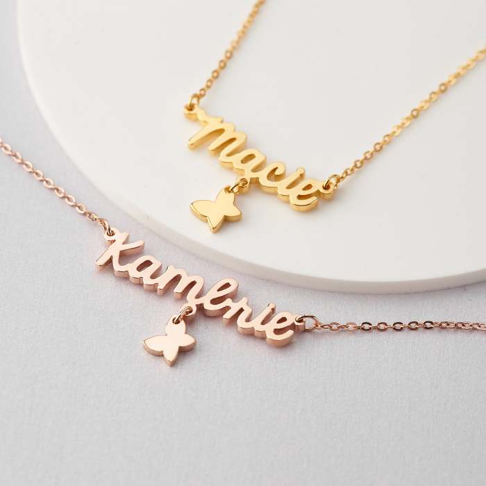 Name Necklace With Charm