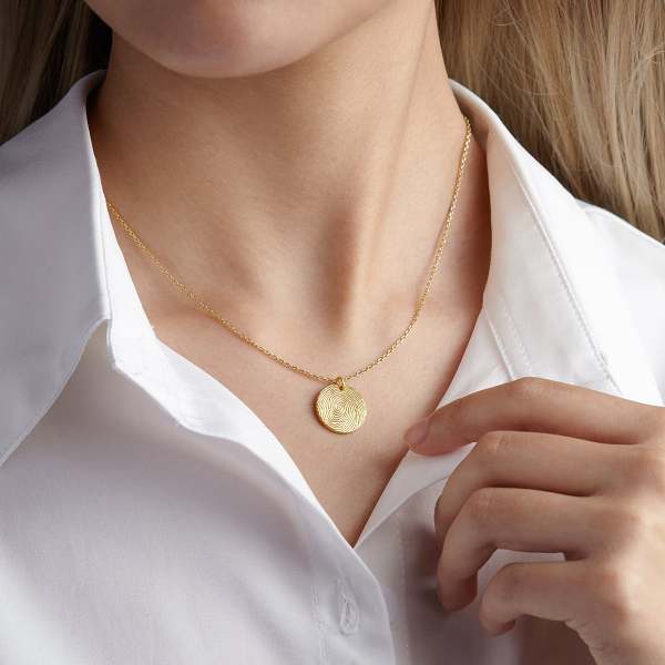 Thumbprint Necklace Dainty