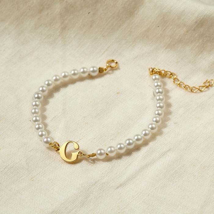 Custom Initial Pearl Bracelet